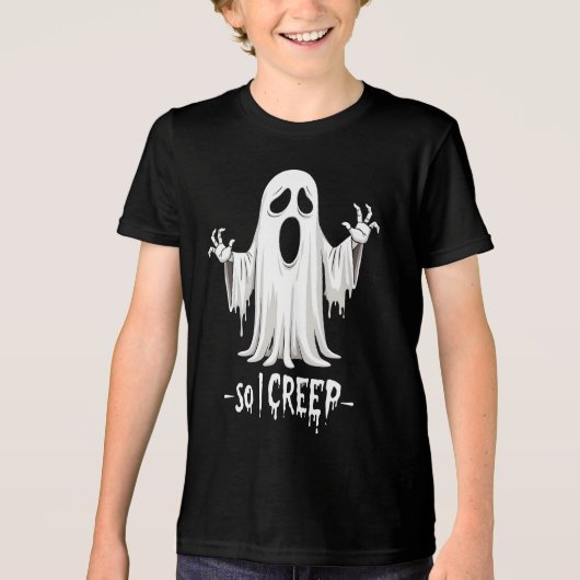 Also kreep ich Halloween Boo Ghost Funny Creep Yea Tri-Blend Shirt (Vorderseite)