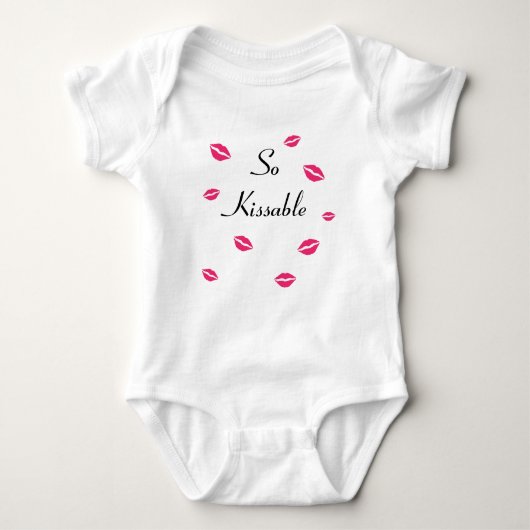Also küss weißer Bodysuit Baby Strampler (Vorderseite)
