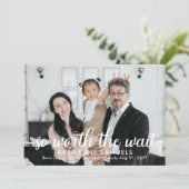 Also lohnt die Warte Foto Adoption Ankündigung (Stehend Vorderseite)