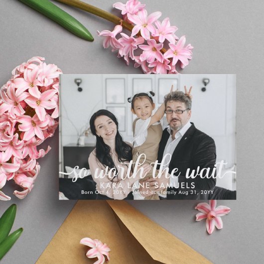 Also lohnt die Warte Foto Adoption Ankündigung