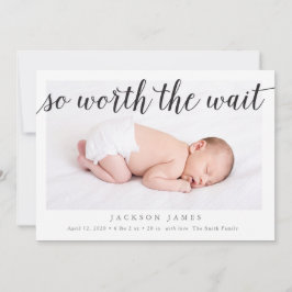 Also lohnt sich die Warte-Foto-Geburtserklärung Ankündigung