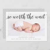 Also lohnt sich die Warte-Foto-Geburtserklärung Ankündigung (Vorne/Hinten)