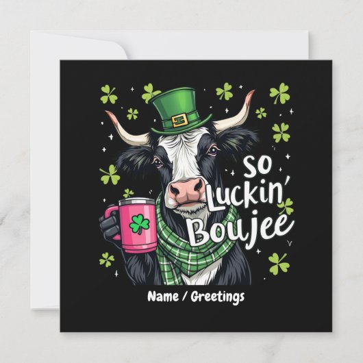 Also, Luckin' Boujee Retro St. Patrick's Day Einladung (Vorderseite)