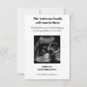 Also machten wir eine lustige Schwangerschaftsankü Dankeskarte (Rückseite)