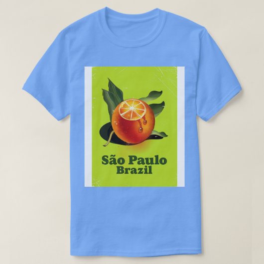 Also Paulo Brazil Orange Reiseplakat T-Shirt (Design vorne)