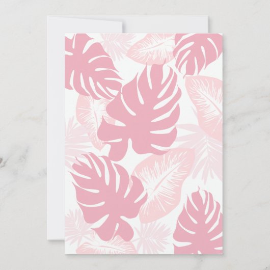 Also Pink Flamingo Tiara Tropical Girl Babydusche Einladung (Rückseite)