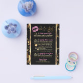 Also rosa Glitzer Lip mit Marmoranweisungen Flyer (Einzeln)
