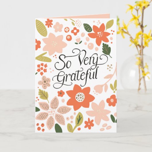 Also sehr dankbar, danke Karte (Gelbe Blume)