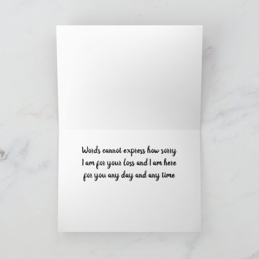 ALSO "SORRY FOR YOUR LOSS" KARTE (Innenseite)