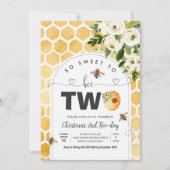Also süß zu zwei Bienen-Thema Party erste Geburtst Einladung (Vorderseite)