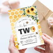Also süß zu zwei Bienen-Thema Party erste Geburtst Einladung