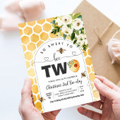 Also süß zu zwei Bienen-Thema Party erste Geburtst Einladung