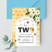 Also süß zu zwei Bienen-Thema Party erste Geburtst Einladung