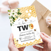 Also süß zu zwei Bienen-Thema Party erste Geburtst Einladung