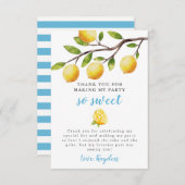 Also Sweet Lemon Boys Birthday Party Dankeskarte (Vorne/Hinten)