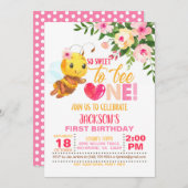 Also, Sweet to Bee One Einladung zum ersten Geburt (Vorne/Hinten)