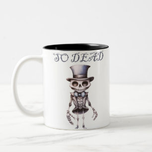 Also, totes Skelett Creepy Spooky Fun Halloween Zweifarbige Tasse