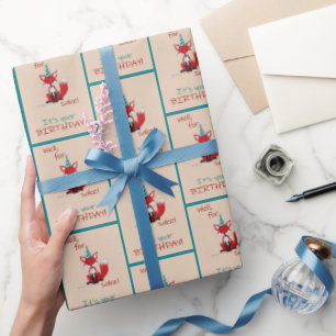 Also um des Fuchses willen! Geburtstagswortspiel Geschenkpapier