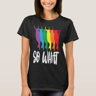 Also was auf dem Kopf stehende Katzen in Regenboge T-Shirt