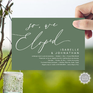 Also, wir sind durchgebrannt, Romantische Hochzeit Einladung