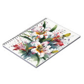 Alstroemeria - Aquarellblumen Notizblock (Linke Seite)