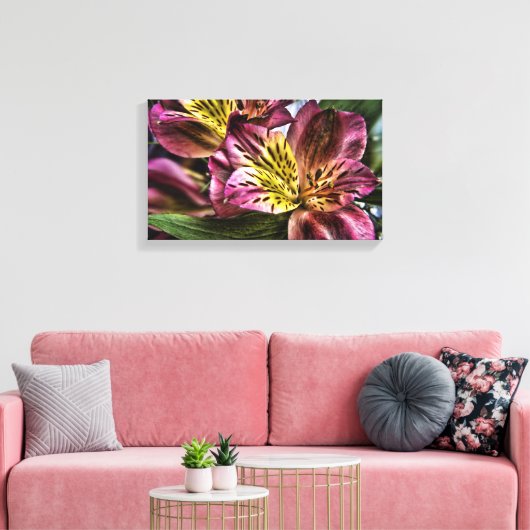 Alstroemeria Peruvian Lily Blume Canvas Print Leinwanddruck (Insitu (Wohnzimmer))