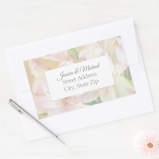 Alstromeria-Malerei Rechteckiger Aufkleber (Umschlag)