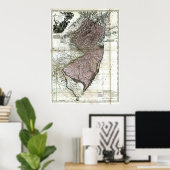 Alt 1777 New Jersey Karte Poster (Heimbüro)