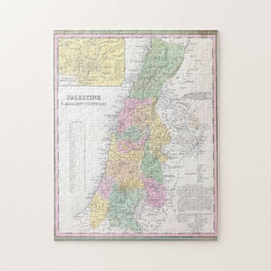 Alt 1836 Historischer Staat der Palästinensischen  Puzzle (Vertikal)