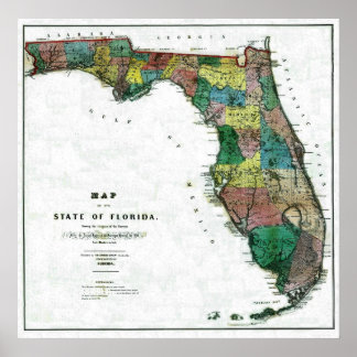Alt 1856 Florida Karte Poster