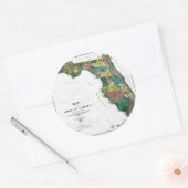 Alt 1856 Florida Karte Runder Aufkleber (Umschlag)