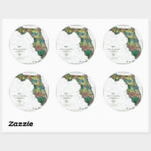 Alt 1856 Florida Karte Runder Aufkleber (Blatt)