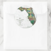 Alt 1856 Florida Karte Runder Aufkleber (Tasche)