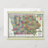 Alt 1856 Iowa Karte (Vorne/Hinten)