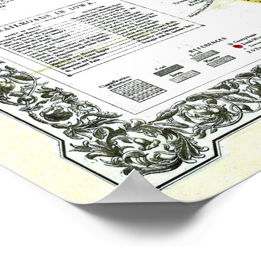 Alt 1856 Iowa Karte Poster (Ecke)