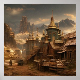 Alt Abandoned 19 Jahrhundert Dorf schön Poster