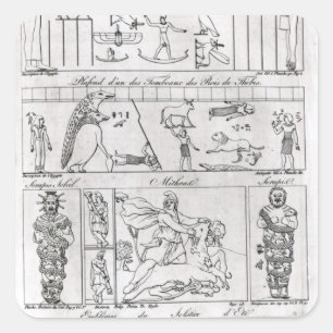 Alt ägyptisch und persisch quadratischer aufkleber