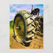 Alt, arbeitet John Deere Traktor Postkarte (Vorderseite)