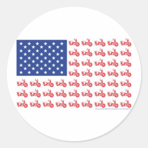 ALT-BIKE-FLAG-T-SHIRT RUNDER AUFKLEBER