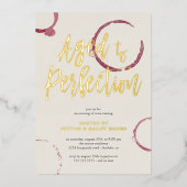 Alt bis Perfection Stains Weinverkostung Party Gol Folieneinladung (Vorderseite)