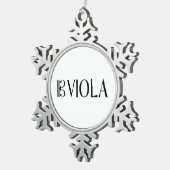 Alt-Clef u. Viola Schneeflocken Zinn-Ornament (Rechts)