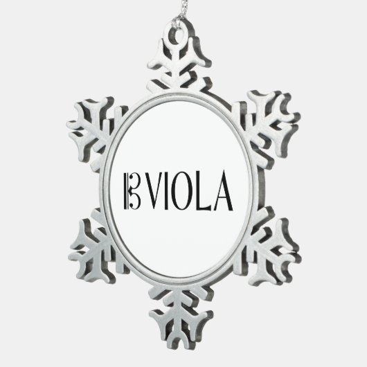 Alt-Clef u. Viola Schneeflocken Zinn-Ornament (Rechts)