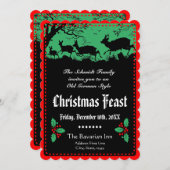 Alt deutsches Weihnachtsfest Party oder Bankett Einladung (Vorne/Hinten)