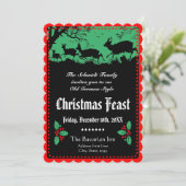 Alt deutsches Weihnachtsfest Party oder Bankett Einladung (Stehend Vorderseite)