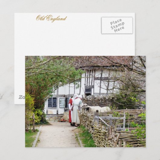 ALT ENGLAND POSTKARTE (Vorne/Hinten)