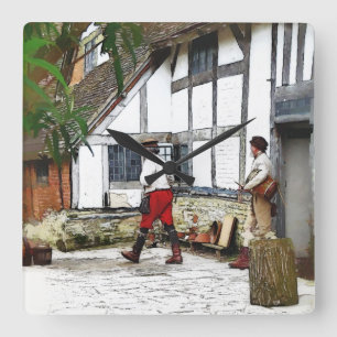 ALT ENGLAND QUADRATISCHE WANDUHR