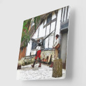 ALT ENGLAND QUADRATISCHE WANDUHR (Winkel)