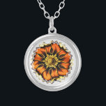 ALT ENGLAND VERSILBERTE KETTE<br><div class="desc">Ein Kunstdesign einer alten England Buntglasfenster Blume.</div>
