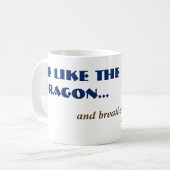 Alt Funny Dragon Furz Joke Mystical Mythtical Kaffeetasse (Vorderseite Links)