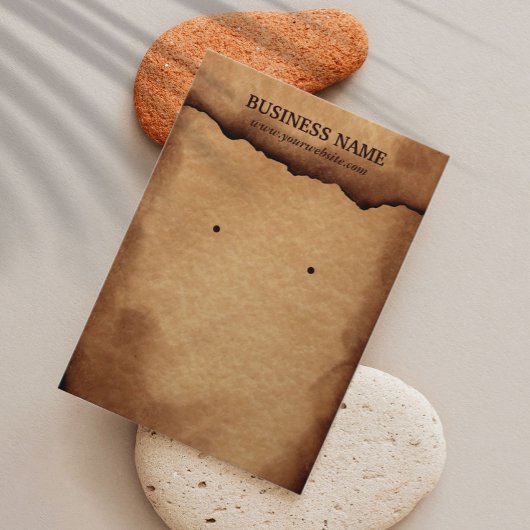 Alt gebrannte Papier-Werbetafeln (Ohrring & Schmuc